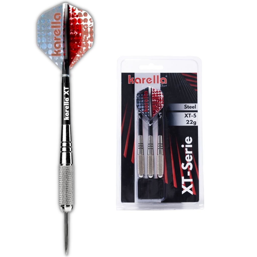Steeldart Karella XT-Serie Silber-Schwarz